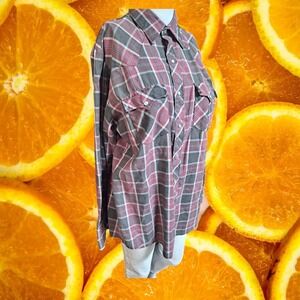 Authentic Western Youngbloods Mens‎ Plaid Snap Front Shirt Westernwear Medium